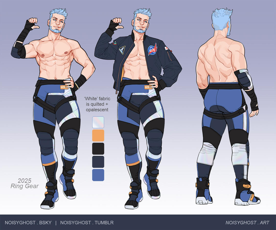 Shaded base, flat outfit. One outfit and an outfit variation, plus back view