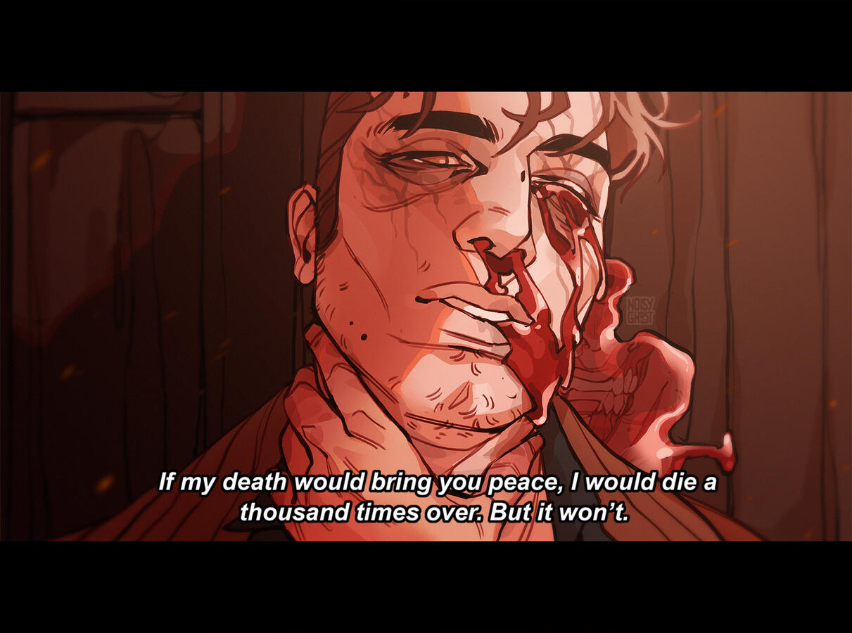 Colored scene in two parts, with two characters and simple backgrounds: 180$usd total for both parts