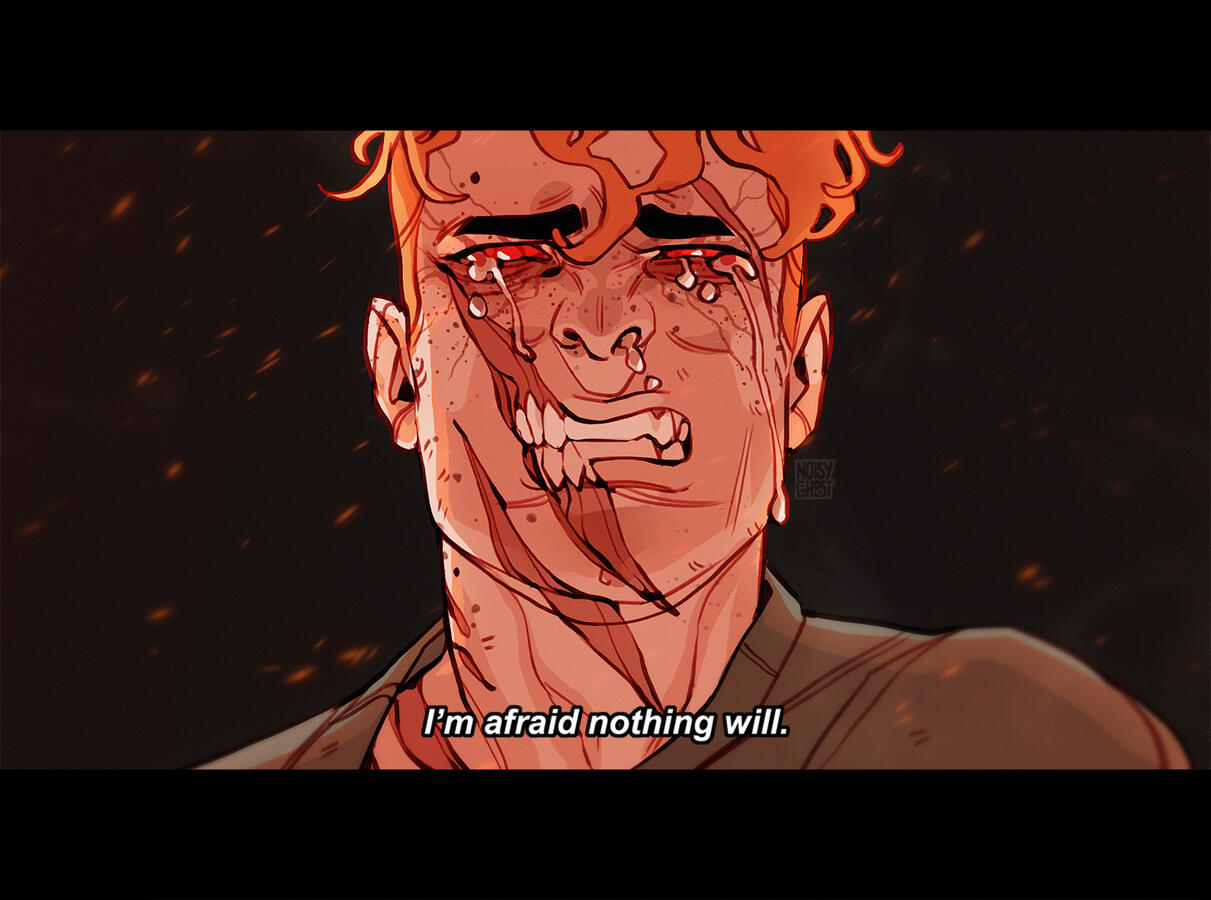 Colored scene in two parts, with two characters and simple backgrounds: 180$usd total for both parts